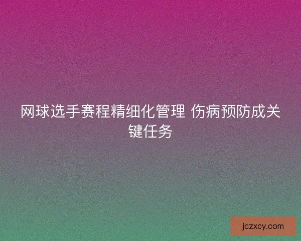 网球选手赛程精细化管理 伤病预防成关键任务