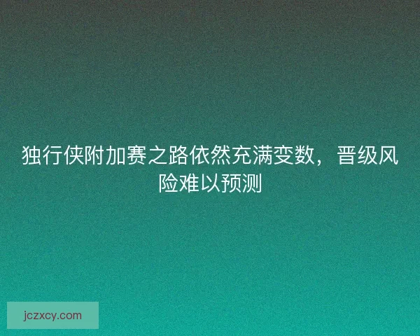独行侠附加赛之路依然充满变数，晋级风险难以预测
