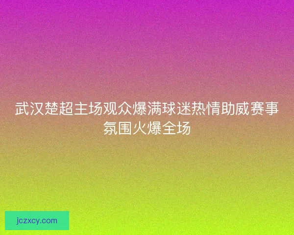武汉楚超主场观众爆满球迷热情助威赛事氛围火爆全场